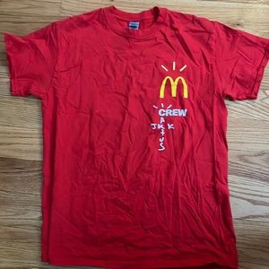 007 - TRAVIS SCOTT MCDONALDS CACTUS JACK CREW RED YELLOW T SHIRT